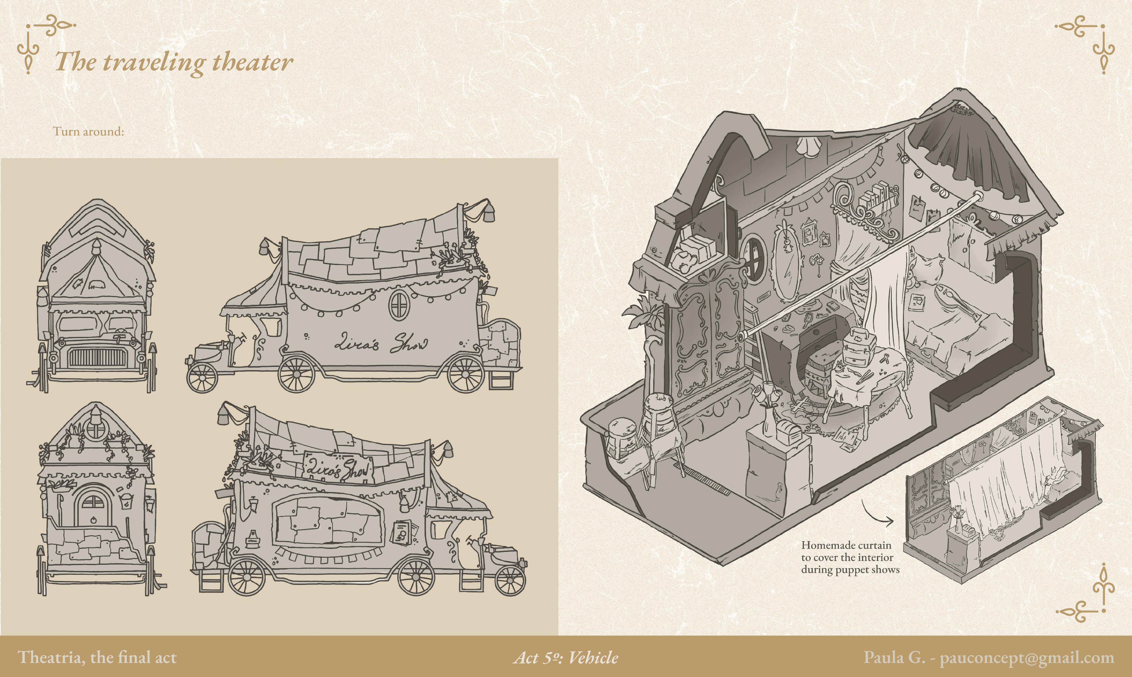 Traveling theater, vehicle design